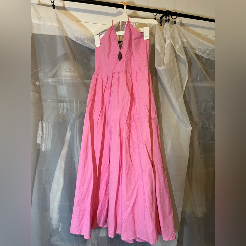 Princess Polly pink halter maxi dress